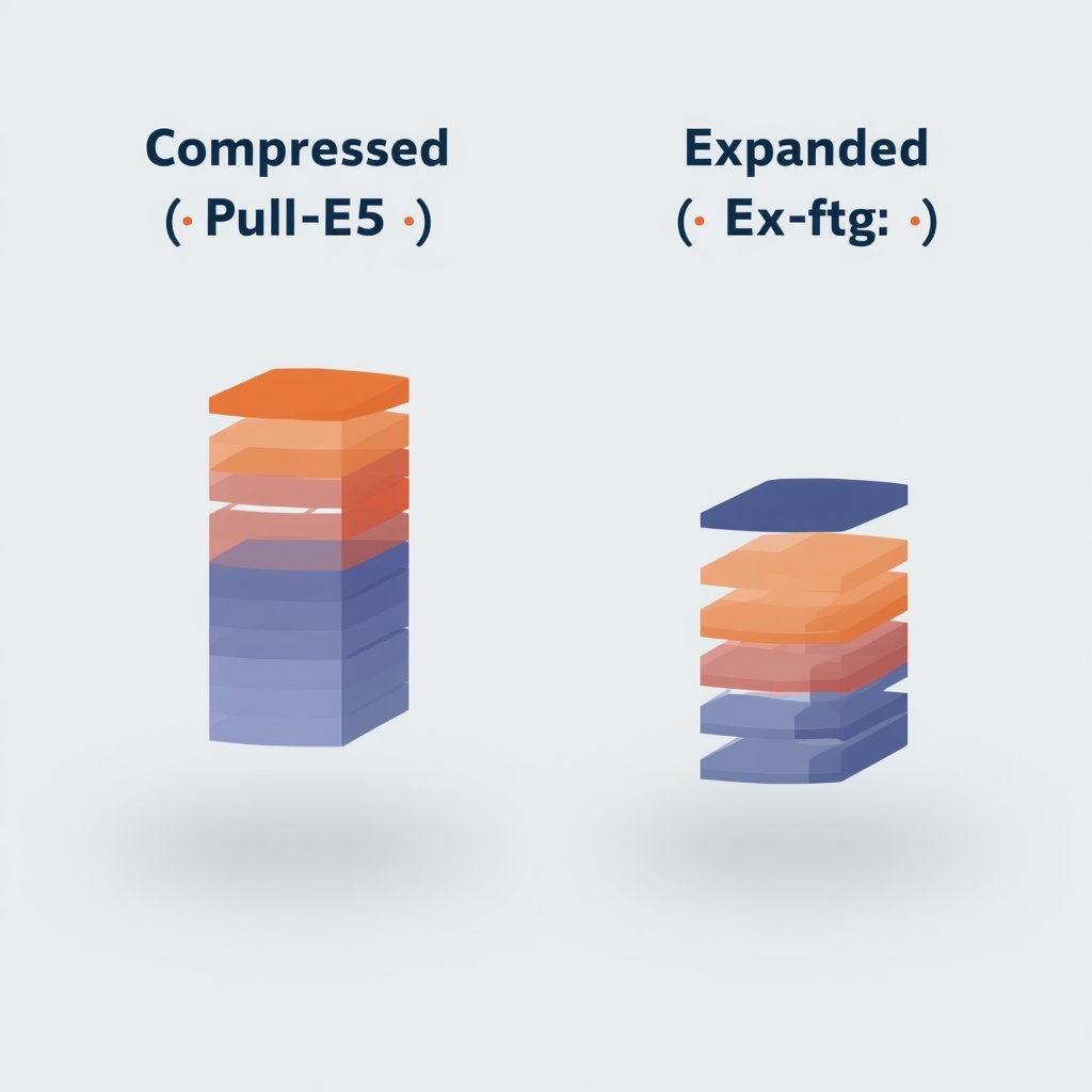 Floating focus blocks representing compressed and expanded work segments during different daily workload states